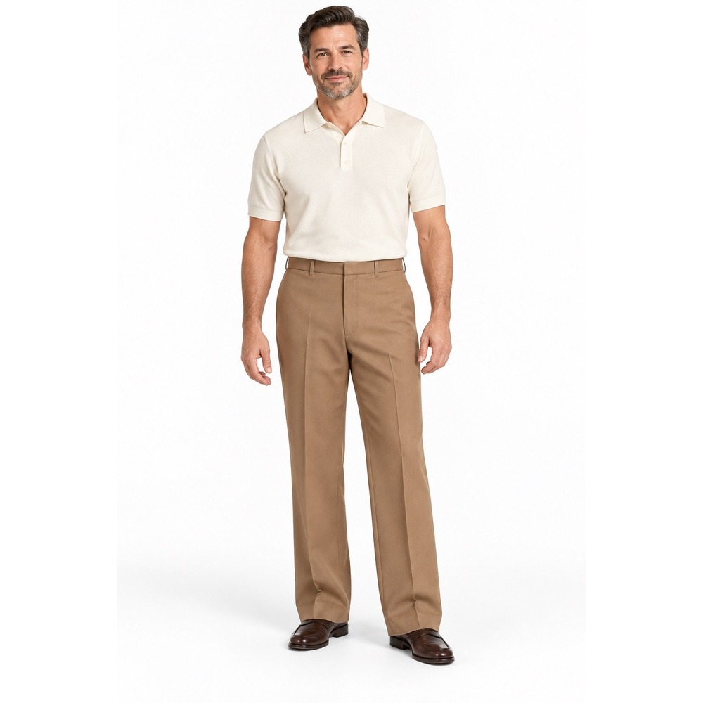 Vintage Haggar 365 Pants Mens 38x31 Brown Magic Stretch Flat Front Slacks NWT